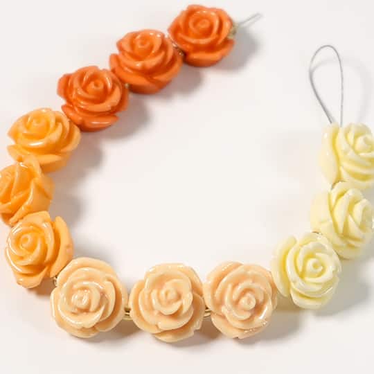 Jesse James Beads 16mm Orange & Cream Ombre Acrylic Rose Beads